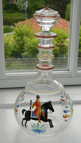 Glass carafe with rider from Holmegaard