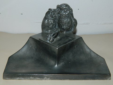 Inkwell in pewter with owls from Hertz / Ballin