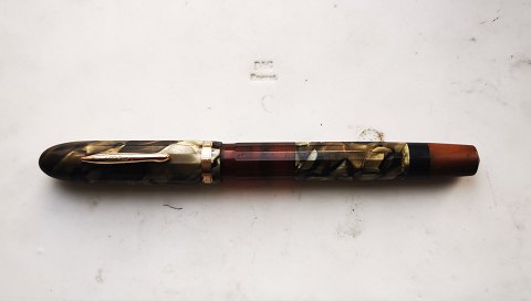 14-sided green marbled Conklin  fountain pen