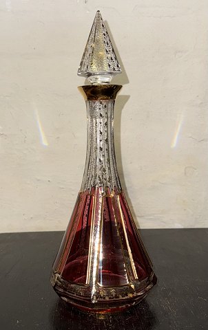 Moser Glasværk: Elegant likør karaffel fra Art Deco perioden