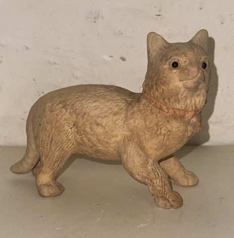 Figur af kat keramik med glasøjne 19. Århundrede