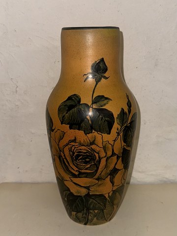 Handpainted With flowers: Ceramic vase From P. Ipsens Enke
