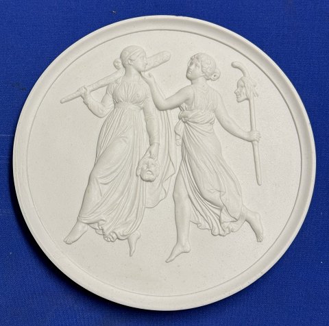 Thorvaldsen plaque from Bing & Grøndahl: “The Muses of Tragedy and Comedy”